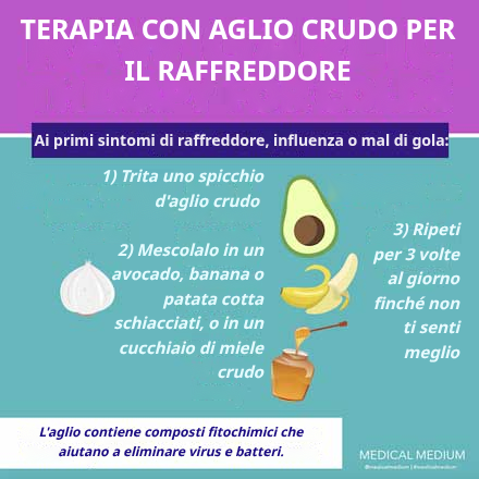 Terapia con aglio crudo per il raffreddore